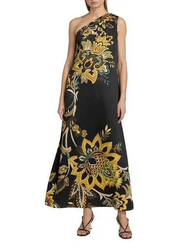 Elie Tahari Women's The Addison Floral One-Shoulder Maxi Dress - Sunray Floral Print | Thumbnail 3 Elie Tahari Women's The Addison Floral One-Shoulder Maxi Dress - Sunray Floral Print | Thumbnail 3