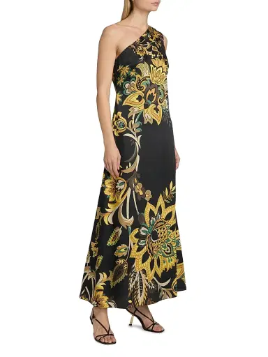 Elie Tahari Women's The Addison Floral One-Shoulder Maxi Dress - Sunray Floral Print | Thumbnail 4 Elie Tahari Women's The Addison Floral One-Shoulder Maxi Dress - Sunray Floral Print | Thumbnail 4