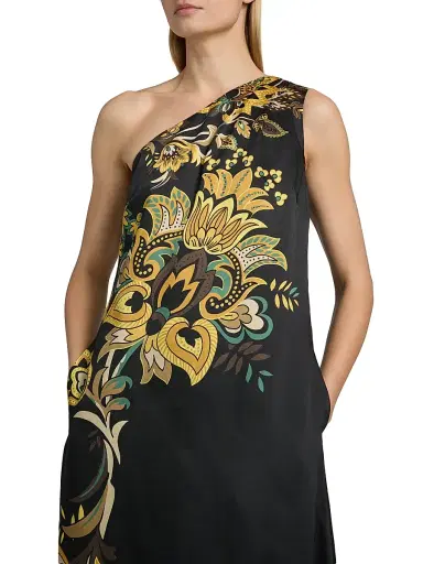 Elie Tahari Women's The Addison Floral One-Shoulder Maxi Dress - Sunray Floral Print | Thumbnail 6 Elie Tahari Women's The Addison Floral One-Shoulder Maxi Dress - Sunray Floral Print | Thumbnail 6