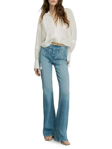 Veronica Beard Women's Sawyer Pintuck Tie-Front Blouse - White - Size 16 | Thumbnail 2 Veronica Beard Women's Sawyer Pintuck Tie-Front Blouse - White - Size 16 | Thumbnail 2