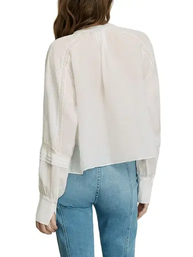 Veronica Beard Women's Sawyer Pintuck Tie-Front Blouse - White - Size 16 | Thumbnail 4 Veronica Beard Women's Sawyer Pintuck Tie-Front Blouse - White - Size 16 | Thumbnail 4