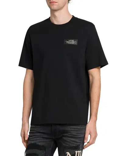 AMIRI Men's Spirit Logo Cotton Crewneck T-Shirt - Black - Size Small | Thumbnail 4 AMIRI Men's Spirit Logo Cotton Crewneck T-Shirt - Black - Size Small | Thumbnail 4