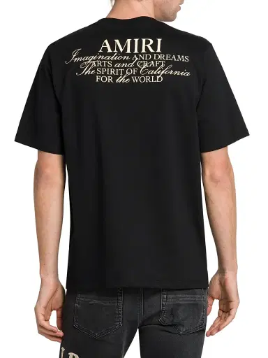 AMIRI Men's Spirit Logo Cotton Crewneck T-Shirt - Black - Size Small | Thumbnail 5 AMIRI Men's Spirit Logo Cotton Crewneck T-Shirt - Black - Size Small | Thumbnail 5