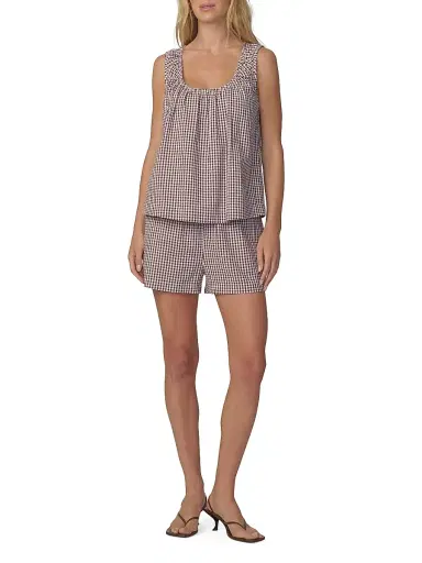 Joe's Jeans Women's Ana Gingham Cotton-Blend Sleeveless Blouse - Macchiato Gingham - Size XS | Thumbnail 2 Joe's Jeans Women's Ana Gingham Cotton-Blend Sleeveless Blouse - Macchiato Gingham - Size XS | Thumbnail 2