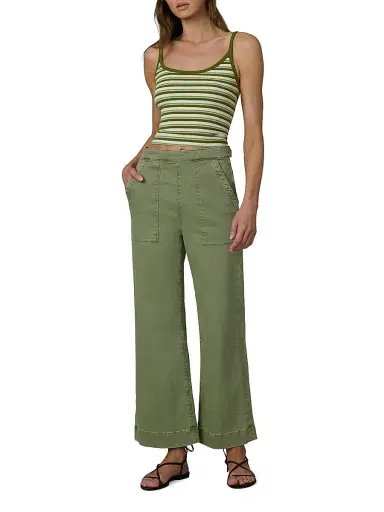 Joe's Jeans Women's Striped Cotton-Blend Cami - Fern Pesto Stripe - Size XL | Thumbnail 2 Joe's Jeans Women's Striped Cotton-Blend Cami - Fern Pesto Stripe - Size XL | Thumbnail 2