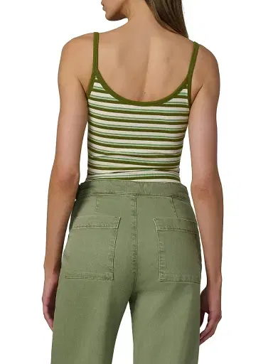 Joe's Jeans Women's Striped Cotton-Blend Cami - Fern Pesto Stripe - Size XL | Thumbnail 5 Joe's Jeans Women's Striped Cotton-Blend Cami - Fern Pesto Stripe - Size XL | Thumbnail 5