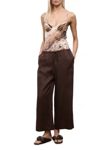 Staud Women's Mateo Linen Crop Pants - Root | Thumbnail 2 Staud Women's Mateo Linen Crop Pants - Root | Thumbnail 2