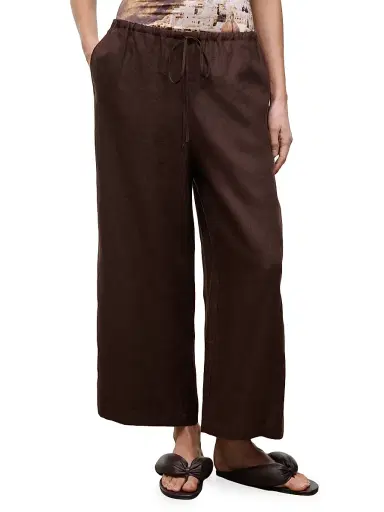 Staud Women's Mateo Linen Crop Pants - Root | Thumbnail 3 Staud Women's Mateo Linen Crop Pants - Root | Thumbnail 3