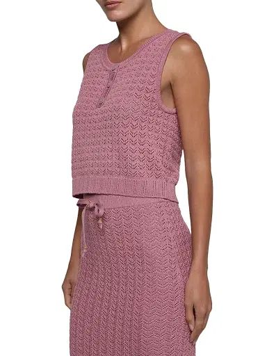 L'Agence Women's Carven Pointelle-Knit Tank | Thumbnail 4 L'Agence Women's Carven Pointelle-Knit Tank | Thumbnail 4