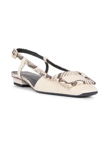 Roger Vivier Women's Snakeskin-Embossed Trim Leather Slingback Pumps - Cire | Thumbnail 2 Roger Vivier Women's Snakeskin-Embossed Trim Leather Slingback Pumps - Cire | Thumbnail 2