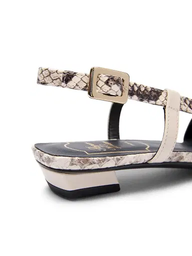 Roger Vivier Women's Snakeskin-Embossed Trim Leather Slingback Pumps - Cire | Thumbnail 6 Roger Vivier Women's Snakeskin-Embossed Trim Leather Slingback Pumps - Cire | Thumbnail 6