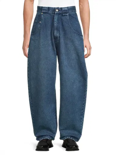 Willy Chavarria Men's Bad Boy Barrel Jeans - Washed Indigo | Thumbnail 3 Willy Chavarria Men's Bad Boy Barrel Jeans - Washed Indigo | Thumbnail 3