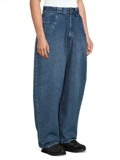Willy Chavarria Men's Bad Boy Barrel Jeans - Washed Indigo | Thumbnail 4 Willy Chavarria Men's Bad Boy Barrel Jeans - Washed Indigo | Thumbnail 4