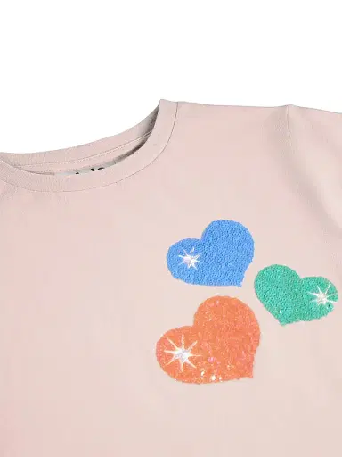 Molo Little Girl's & Girl's Ranva Sequin Heart T-Shirt - Petal Blush | Thumbnail 3 Molo Little Girl's & Girl's Ranva Sequin Heart T-Shirt - Petal Blush | Thumbnail 3