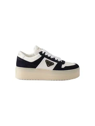 Prada Women's Downtown Bold Nappa Leather and Suede Sneakers | Thumbnail 1 Prada Women's Downtown Bold Nappa Leather and Suede Sneakers | Thumbnail 1