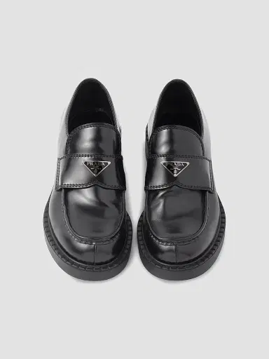 Prada Men's Brushed Leather Loafers - Black | Thumbnail 3 Prada Men's Brushed Leather Loafers - Black | Thumbnail 3