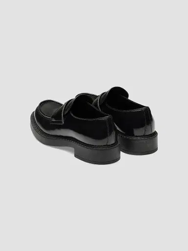 Prada Men's Brushed Leather Loafers - Black | Thumbnail 4 Prada Men's Brushed Leather Loafers - Black | Thumbnail 4