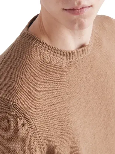 Prada Men's Cashmere Crewneck Sweater - Brown | Thumbnail 5 Prada Men's Cashmere Crewneck Sweater - Brown | Thumbnail 5