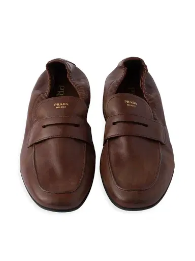 Prada Women's Shuffle Antiqued Leather Loafers | Thumbnail 4 Prada Women's Shuffle Antiqued Leather Loafers | Thumbnail 4