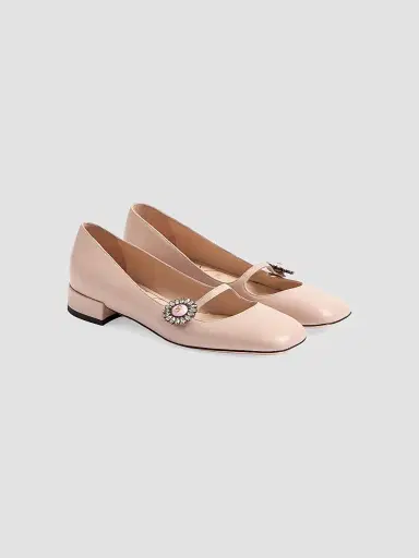 Valentino Garavani Women's Mary-Jane Preshoes 20MM Ballerinas in Kidskin - Water Rose | Thumbnail 2 Valentino Garavani Women's Mary-Jane Preshoes 20MM Ballerinas in Kidskin - Water Rose | Thumbnail 2