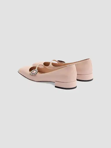 Valentino Garavani Women's Mary-Jane Preshoes 20MM Ballerinas in Kidskin - Water Rose | Thumbnail 3 Valentino Garavani Women's Mary-Jane Preshoes 20MM Ballerinas in Kidskin - Water Rose | Thumbnail 3