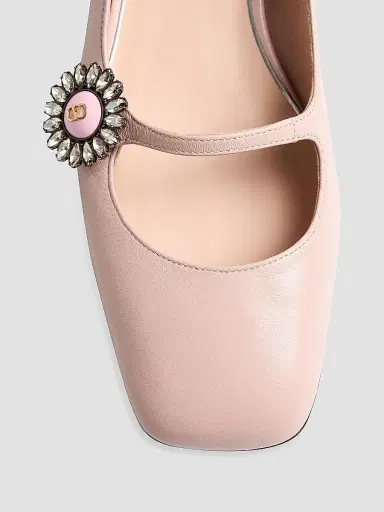 Valentino Garavani Women's Mary-Jane Preshoes 20MM Ballerinas in Kidskin - Water Rose | Thumbnail 5 Valentino Garavani Women's Mary-Jane Preshoes 20MM Ballerinas in Kidskin - Water Rose | Thumbnail 5