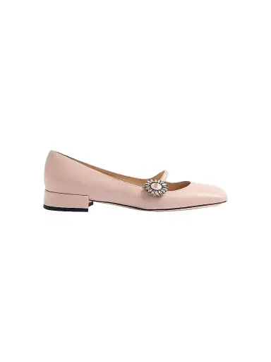 Valentino Garavani Women's Mary-Jane Preshoes 20MM Ballerinas in Kidskin - Water Rose | Thumbnail 1 Valentino Garavani Women's Mary-Jane Preshoes 20MM Ballerinas in Kidskin - Water Rose | Thumbnail 1