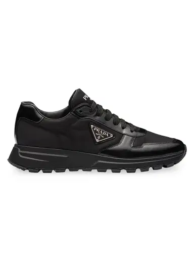 Prada Men's Re-Nylon and Brushed Leather Sneakers - Black | Thumbnail 1 Prada Men's Re-Nylon and Brushed Leather Sneakers - Black | Thumbnail 1