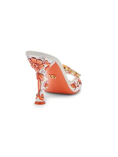 Dolce & Gabbana Women's 85MM Embellished Majolica Stiletto Mules - Maiolica Orange | Thumbnail 3 Dolce & Gabbana Women's 85MM Embellished Majolica Stiletto Mules - Maiolica Orange | Thumbnail 3