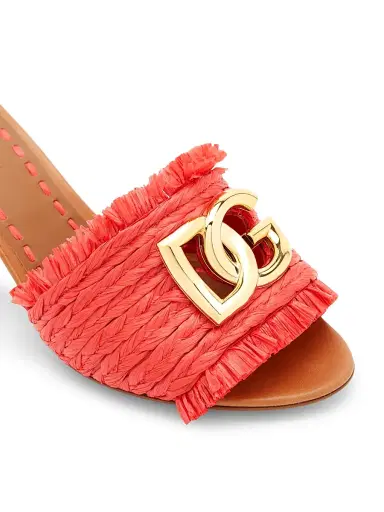 Dolce & Gabbana Women's Woven Logo Block-Heel Sandals - Rosso Sabbia | Thumbnail 4 Dolce & Gabbana Women's Woven Logo Block-Heel Sandals - Rosso Sabbia | Thumbnail 4
