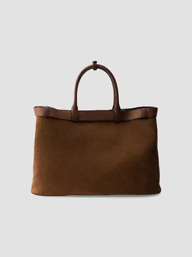 Prada Men's Buckle Suede Bag with Belt - Brown | Thumbnail 4 Prada Men's Buckle Suede Bag with Belt - Brown | Thumbnail 4