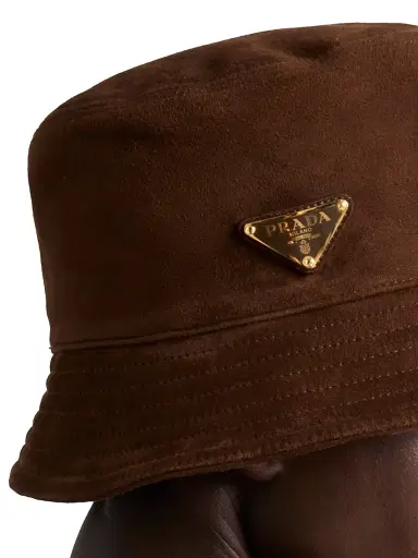 Prada Women's Suede Bucket Hat - Brown - Size Large | Thumbnail 4 Prada Women's Suede Bucket Hat - Brown - Size Large | Thumbnail 4