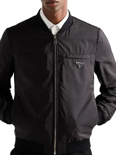 Prada Men's Nappa Leather Bomber Jacket - Black - Size 46 | Thumbnail 6 Prada Men's Nappa Leather Bomber Jacket - Black - Size 46 | Thumbnail 6