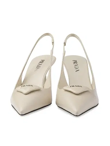 Prada Women's Saffiano 75MM Patent Leather Slingback Pumps - Beige Khaki | Thumbnail 4 Prada Women's Saffiano 75MM Patent Leather Slingback Pumps - Beige Khaki | Thumbnail 4