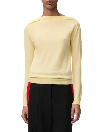 LOEWE Women's Boatneck Wool-Blend Sweater - Light Yellow | Thumbnail 3 LOEWE Women's Boatneck Wool-Blend Sweater - Light Yellow | Thumbnail 3