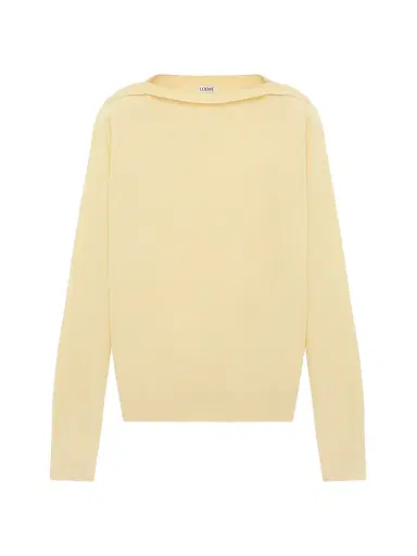 LOEWE Women's Boatneck Wool-Blend Sweater - Light Yellow | Thumbnail 1 LOEWE Women's Boatneck Wool-Blend Sweater - Light Yellow | Thumbnail 1