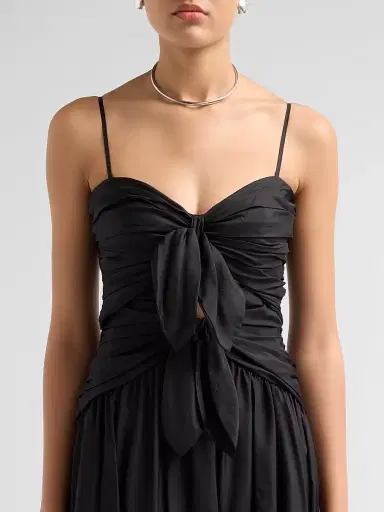 Zimmermann Women's Aster Silk Scarf Midi-Dress - Black - Size 8 | Thumbnail 5 Zimmermann Women's Aster Silk Scarf Midi-Dress - Black - Size 8 | Thumbnail 5