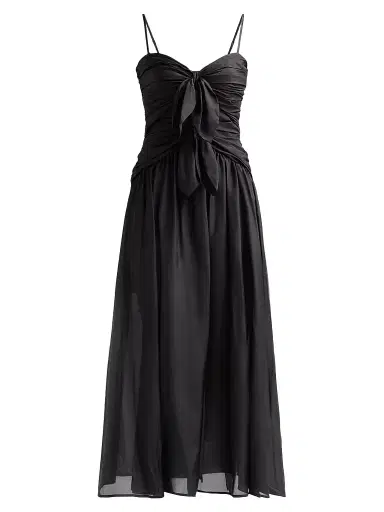 Zimmermann Women's Aster Silk Scarf Midi-Dress - Black - Size 8 | Thumbnail 1 Zimmermann Women's Aster Silk Scarf Midi-Dress - Black - Size 8 | Thumbnail 1
