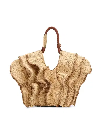 Zimmermann Women's Goldentime Ruffle Tote Bag - Natural | Thumbnail 1 Zimmermann Women's Goldentime Ruffle Tote Bag - Natural | Thumbnail 1