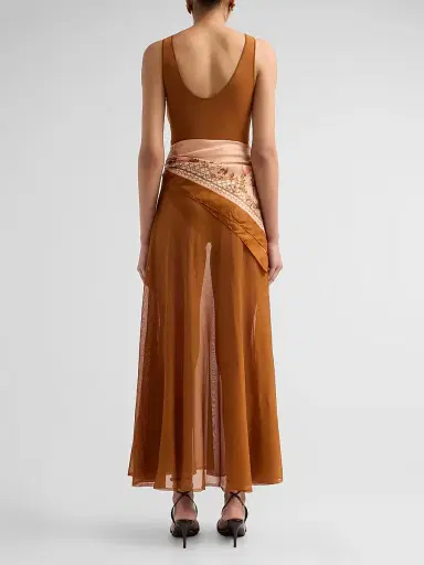 Zimmermann Women's Aster Silk Scarf Maxi Dress - Tan Print - Size 10 | Thumbnail 3 Zimmermann Women's Aster Silk Scarf Maxi Dress - Tan Print - Size 10 | Thumbnail 3
