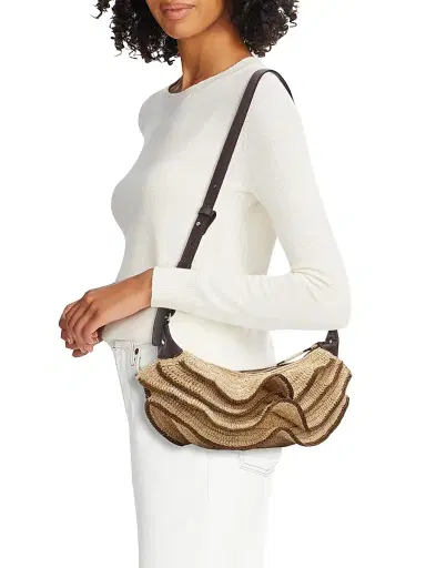Zimmermann Women's Goldentime Ruffle Shoulder Bag - Natural | Thumbnail 3 Zimmermann Women's Goldentime Ruffle Shoulder Bag - Natural | Thumbnail 3