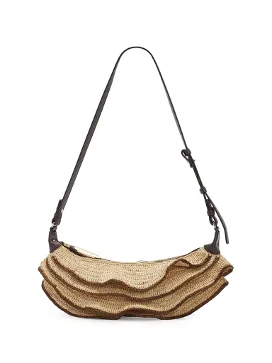 Zimmermann Women's Goldentime Ruffle Shoulder Bag - Natural | Thumbnail 1 Zimmermann Women's Goldentime Ruffle Shoulder Bag - Natural | Thumbnail 1