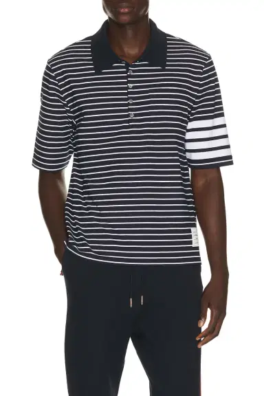 Thom Browne Short Sleeve Polo | Thumbnail 1 Thom Browne Short Sleeve Polo | Thumbnail 1