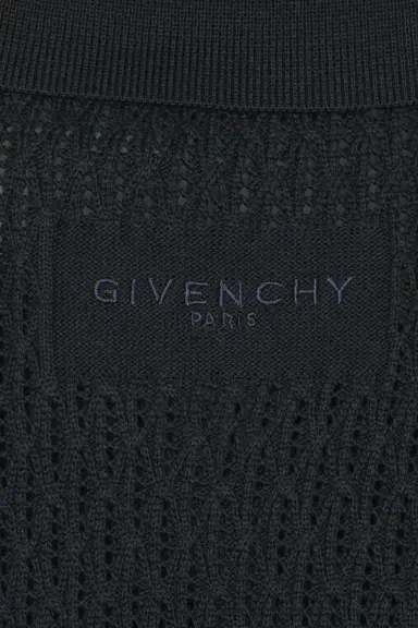 Givenchy Cotton Openwork Knit Short Sleeve Polo | Thumbnail 5 Givenchy Cotton Openwork Knit Short Sleeve Polo | Thumbnail 5