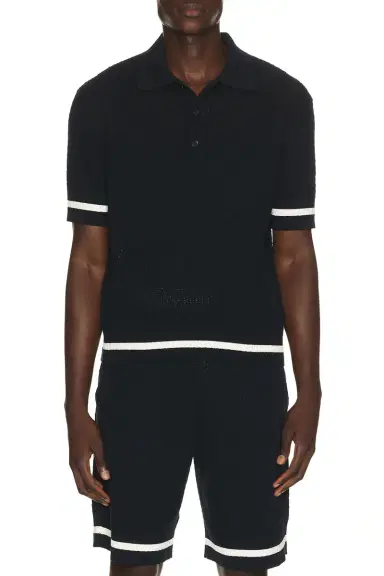 Givenchy Cotton Openwork Knit Short Sleeve Polo | Thumbnail 1 Givenchy Cotton Openwork Knit Short Sleeve Polo | Thumbnail 1
