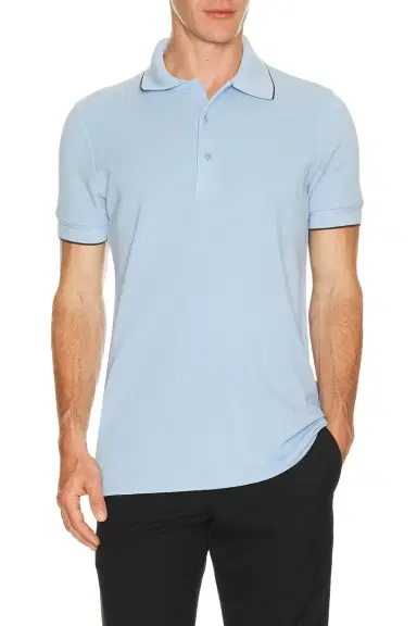 Tom Ford Contrast Lyocell Piquet Polo | Thumbnail 1 Tom Ford Contrast Lyocell Piquet Polo | Thumbnail 1