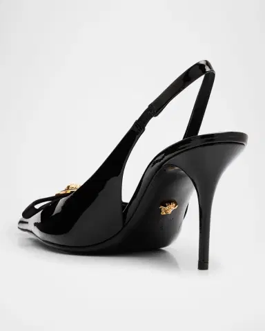 Versace Gianni Ribbon Medusa Patent Slingback Pumps | Thumbnail 3 Versace Gianni Ribbon Medusa Patent Slingback Pumps | Thumbnail 3