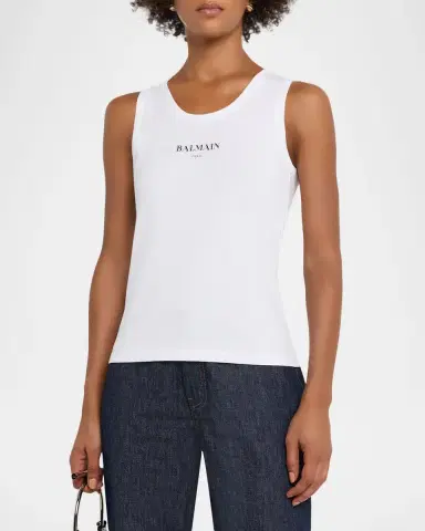 Balmain Logo Graphic Tank Top | Thumbnail 3 Balmain Logo Graphic Tank Top | Thumbnail 3