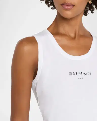 Balmain Logo Graphic Tank Top | Thumbnail 4 Balmain Logo Graphic Tank Top | Thumbnail 4