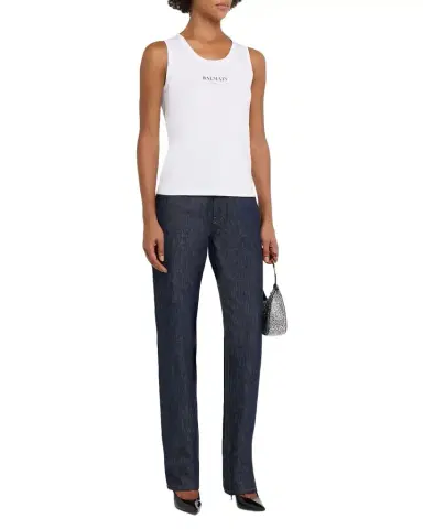 Balmain Logo Graphic Tank Top | Thumbnail 1 Balmain Logo Graphic Tank Top | Thumbnail 1